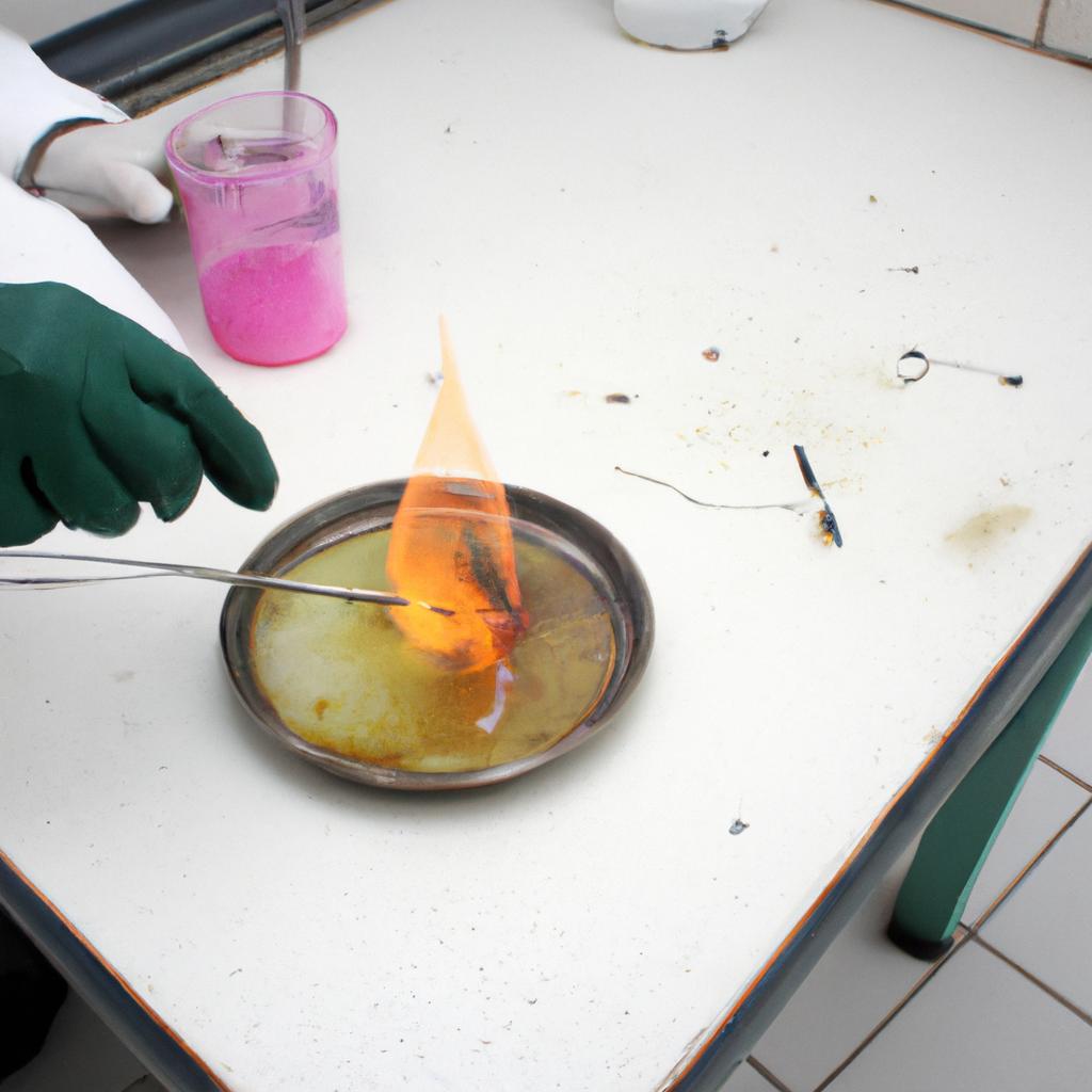 Person conducting corrosion resistance experiment