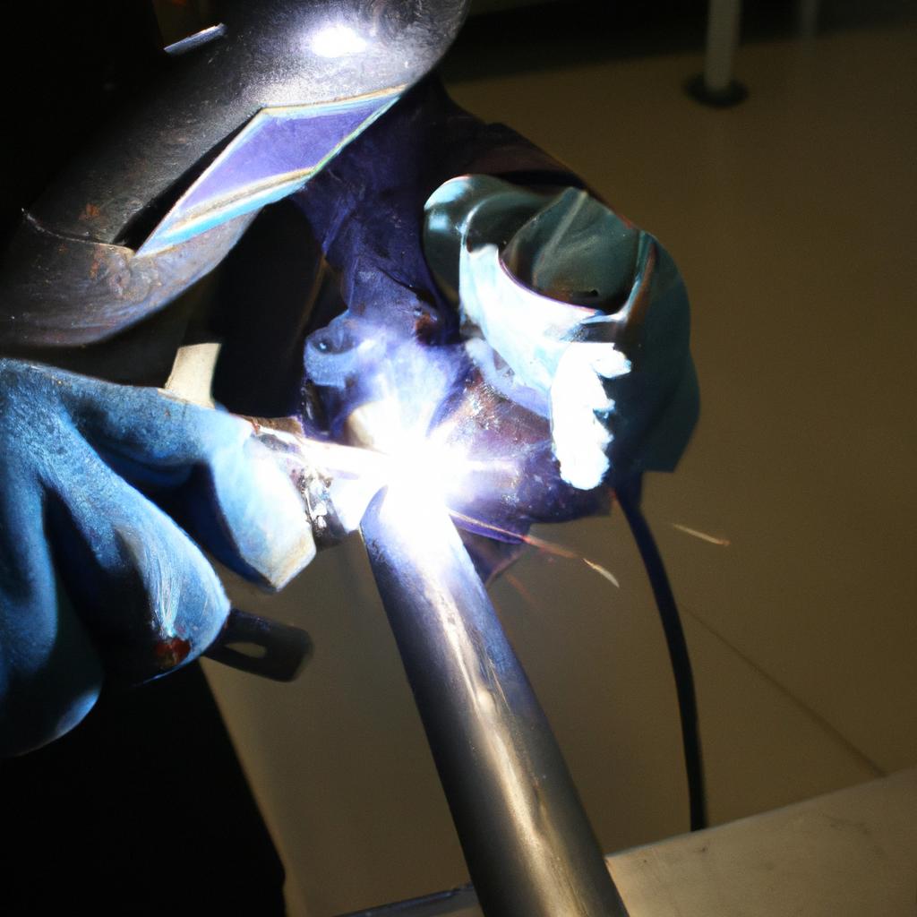 Person conducting steel welding research