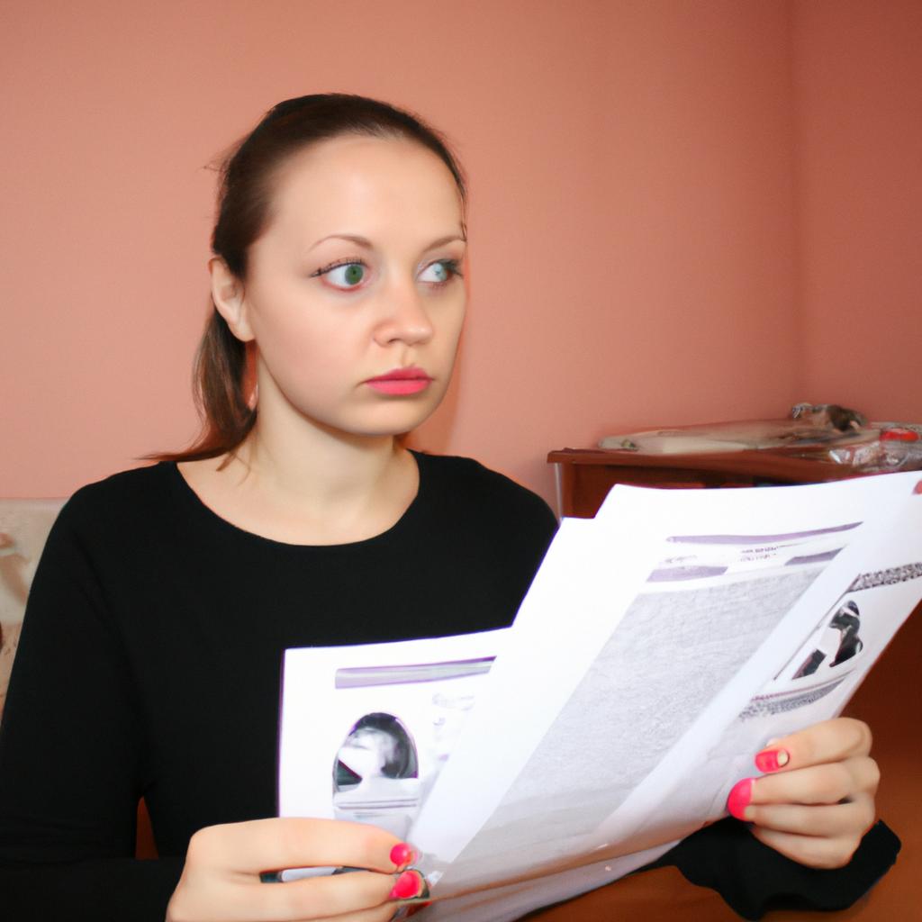 Person reading loan documents attentively