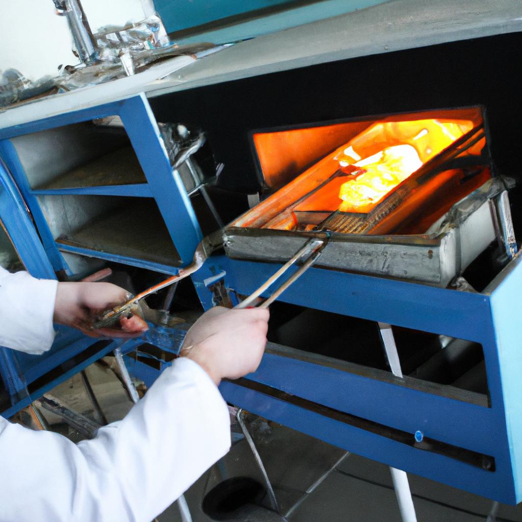 Person performing heat treatment process